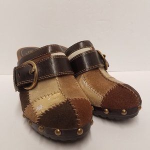 Womens Coach Clogs Sebrina Patchwork Q217 Size 8 M
